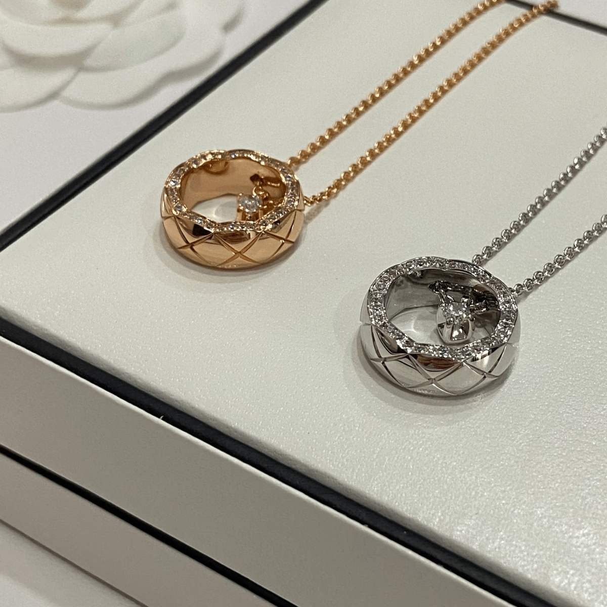 샤넬 코코크러쉬 퀼팅 모티프 네크리스 – 14K/18K 국내제작 36 35 1